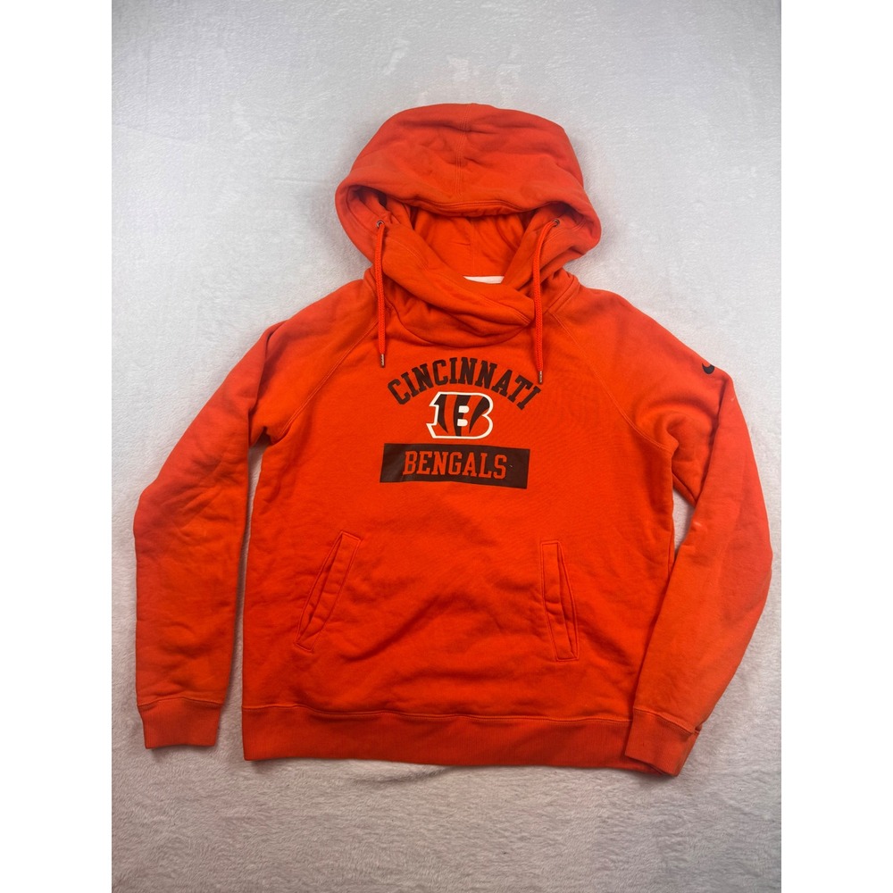 Nike NFL Cincinnati Bengals Cowl Neck Hoodie Orange Womens Large